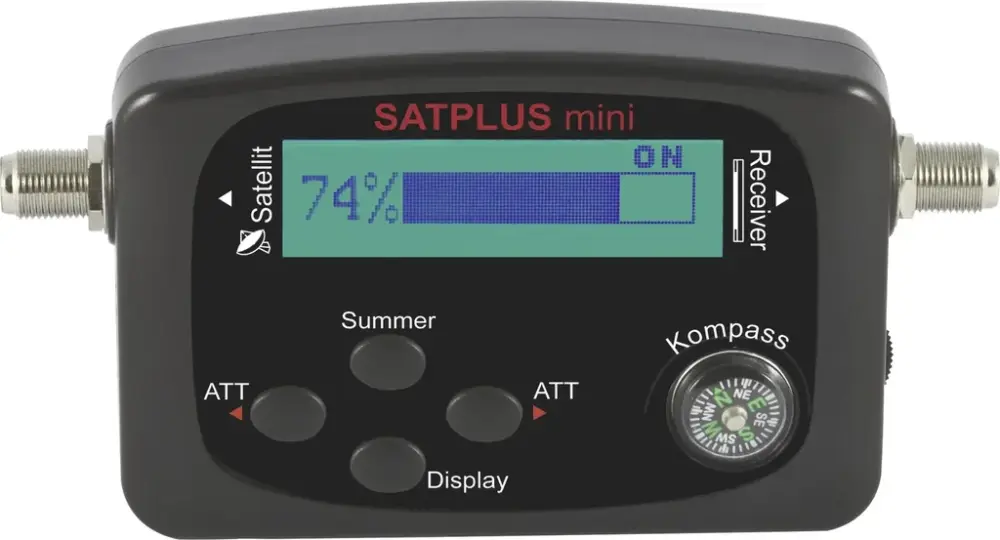 Satelliten Finder "SATPLUS mini" mit LCD Pegelanzeige, Signalton und Kompass Preiswert