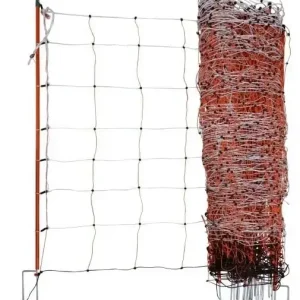 Schafnetz, 50 m weiß/orange, Höhe: 90 cm - Doppelspitze Kracherpreis
