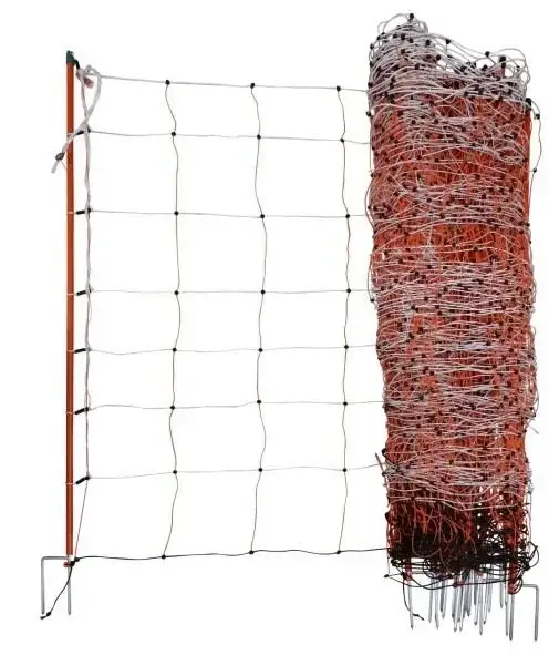 Schafnetz, 50 m weiß/orange, Höhe: 90 cm - Doppelspitze Kracherpreis