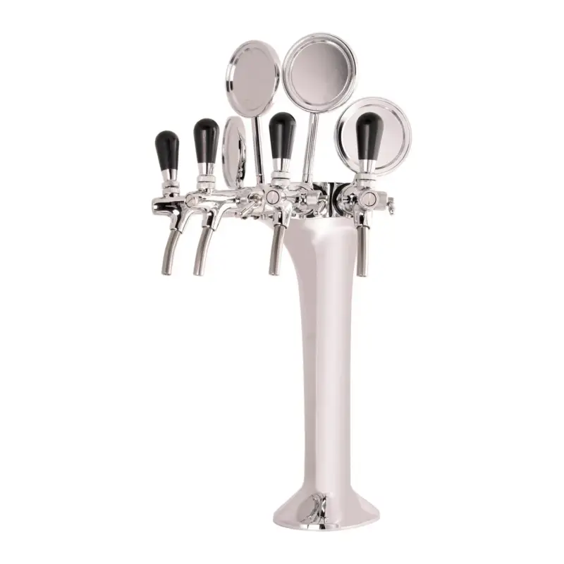 Schanksäule, Bierzapfsäule 4-leitig, Chrom - Elegante & Hochwertige für Bars & Restaurants, "Topp-Qualität!" Abverkauf