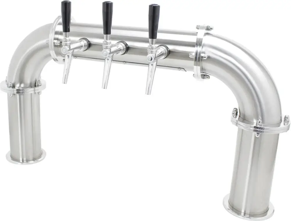 Schanksäule, Bierzapfsäule, Brückenschanksäule - Neubrück matt-geschliffen, Hahn: 6-leitig; Flanschringe vergoldet. Heißes Angebot