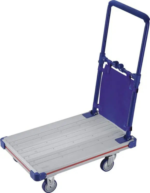 Ausverkauf Schiebegriffwagen aus Aluminium Ladefläche 630 x 400 mm, Tragkraft 150 kg