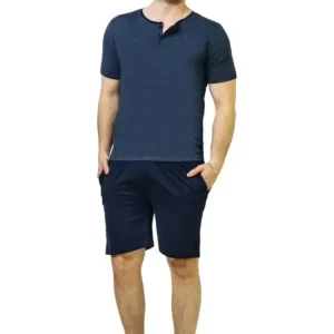 Schlafanzug kurz, Farbe blau, Gr.2XL Jetzt Kaufen