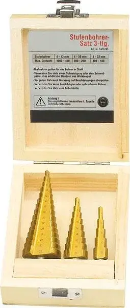 Schneller Versand Stufenbohrer, 3-teilig