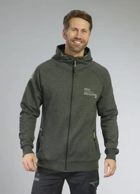 Aktuell Sweatjacke mit Kapuze, Farbe grün/schwarz, Gr.2XL