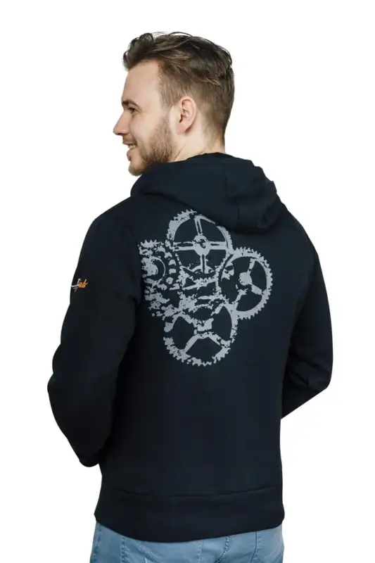 Must-Have Sweatjacke mit Kapuze, Farbe schwarz/grau, Gr. M