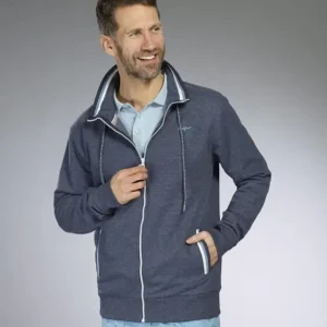 Sweatjacke, Farbe marine/melange, Gr.M Jetzt Kaufen