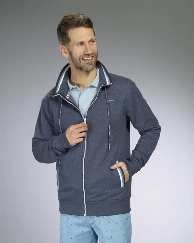 Sweatjacke, Farbe marine/melange, Gr.M Jetzt Kaufen