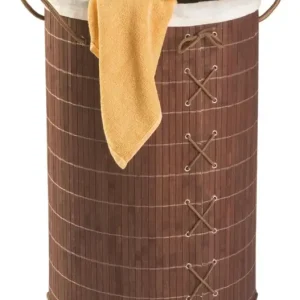 Wäschetruhe BAMBOO, dunkelbraun/ Wäschekorb 55 l Top-Preis