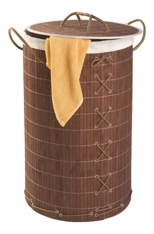 Wäschetruhe BAMBOO, dunkelbraun/ Wäschekorb 55 l Top-Preis