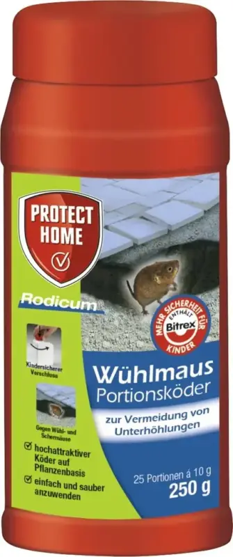 Neu Wühlmaus Portionsköder Rodicum - 250 g