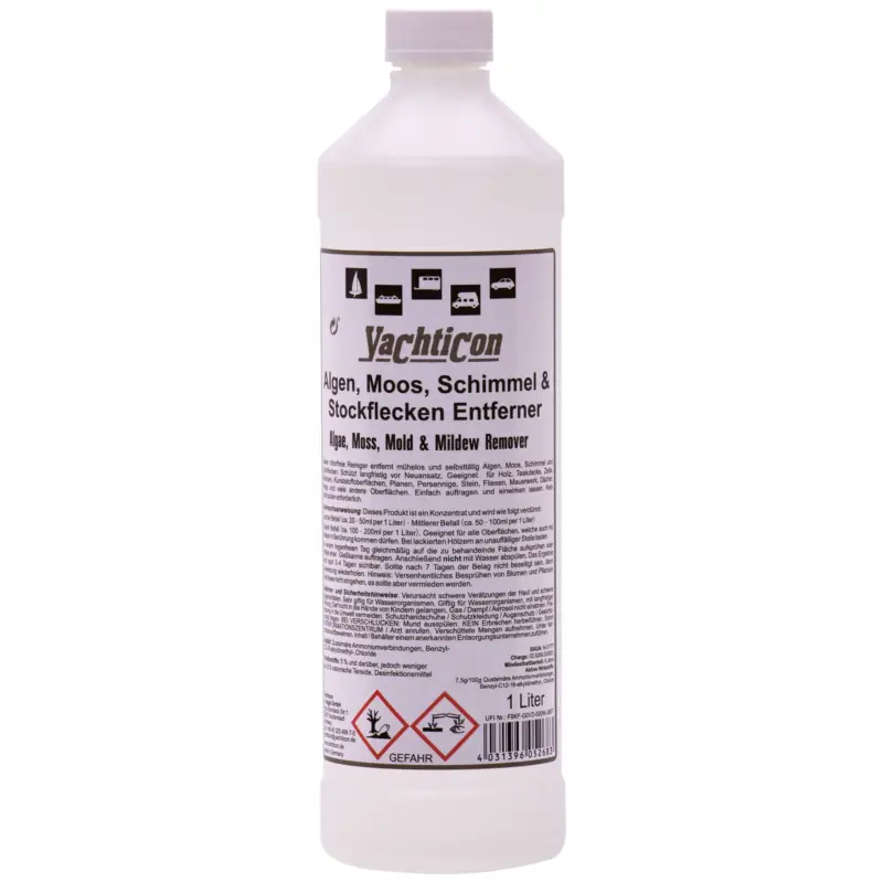 Solange Der Vorrat Reicht YACHTICON Algen, Moos, Schimmel & Stockflecken Entferner 1 Liter