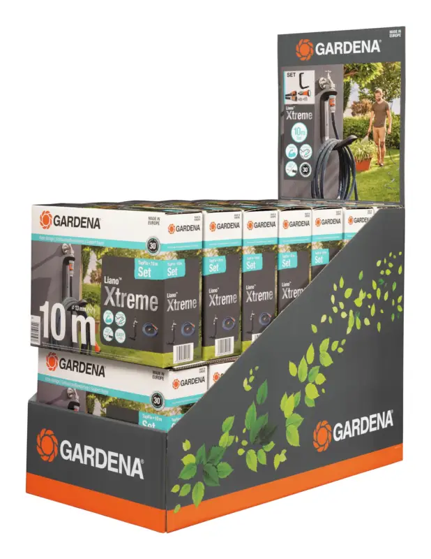 Zertifiziert Gardena Textilschlauch Liano Xtreme Display 1/2" 10m Set + TapFix
