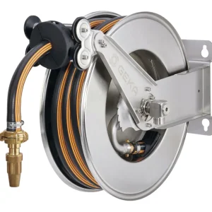 Geka plus automatischer Schlauchaufroller EA15GSK Edelstahl, inkl. 11m EPDM-Schlauch 3/4" & Arm. Sonderaktion
