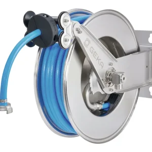Geka plus automatischer Schlauchaufroller EA15KSK Edelstahl, inkl. 20m DVGW-Schlauch 1/2" & Arm. Schneller Versand