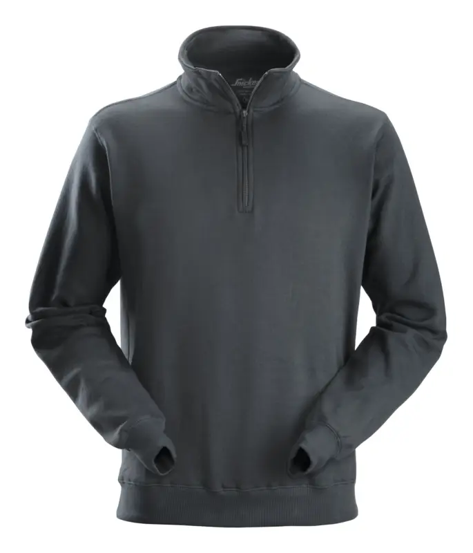 Top-Seller Snickers Workwear Sweatshirt Troyer 2818, XL, stahlgrau