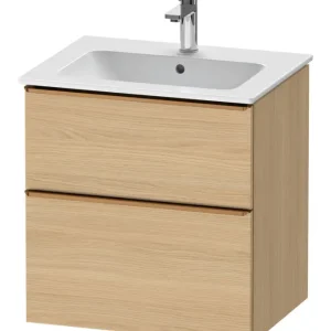 Duravit D-Neo Waschtischunterschrank mit 2 Auszügen Griff Bronze Gebürstet 610 x 625 x 462 mm - Eiche Natur Matt Neue Ware