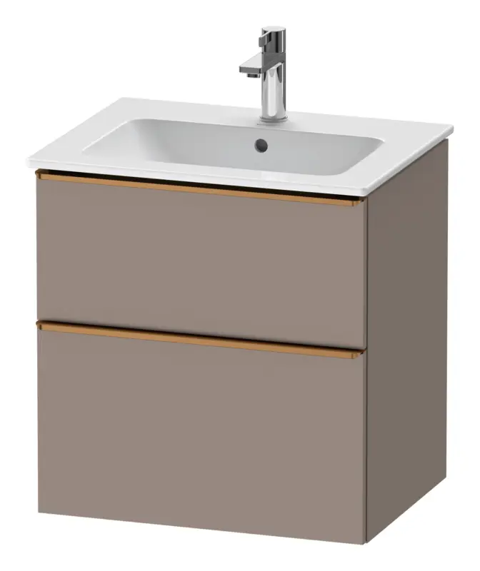 Neu Im Sortiment Duravit D-Neo Waschtischunterschrank mit 2 Auszügen Griff Bronze Gebürstet 610 x 625 x 462 mm - Basalt Matt