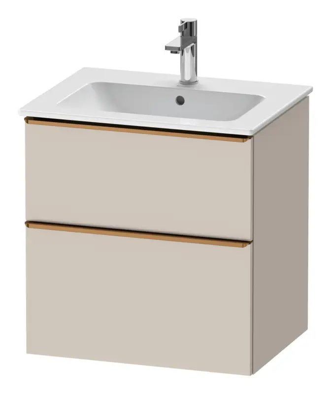 Geprüft Duravit D-Neo Waschtischunterschrank mit 2 Auszügen Griff Bronze Gebürstet 610 x 625 x 462 mm - Taupe Matt