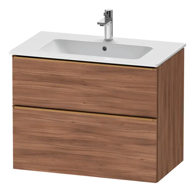 Duravit D-Neo Waschtischunterschrank für 233683 mit 2 Auszügen Griff Bronze Gebürstet 810 x 625 x 462 mm - Nussbaum Natur Matt Wochenendangebot