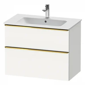 Aktuell Duravit D-Neo Waschtischunterschrank für 233683 mit 2 Auszügen Griff Gold Poliert 810 x 625 x 462 mm - Weiß Matt