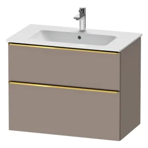 Zertifiziert Duravit D-Neo Waschtischunterschrank für 233683 mit 2 Auszügen Griff Gold Poliert 810 x 625 x 462 mm - Basalt Matt