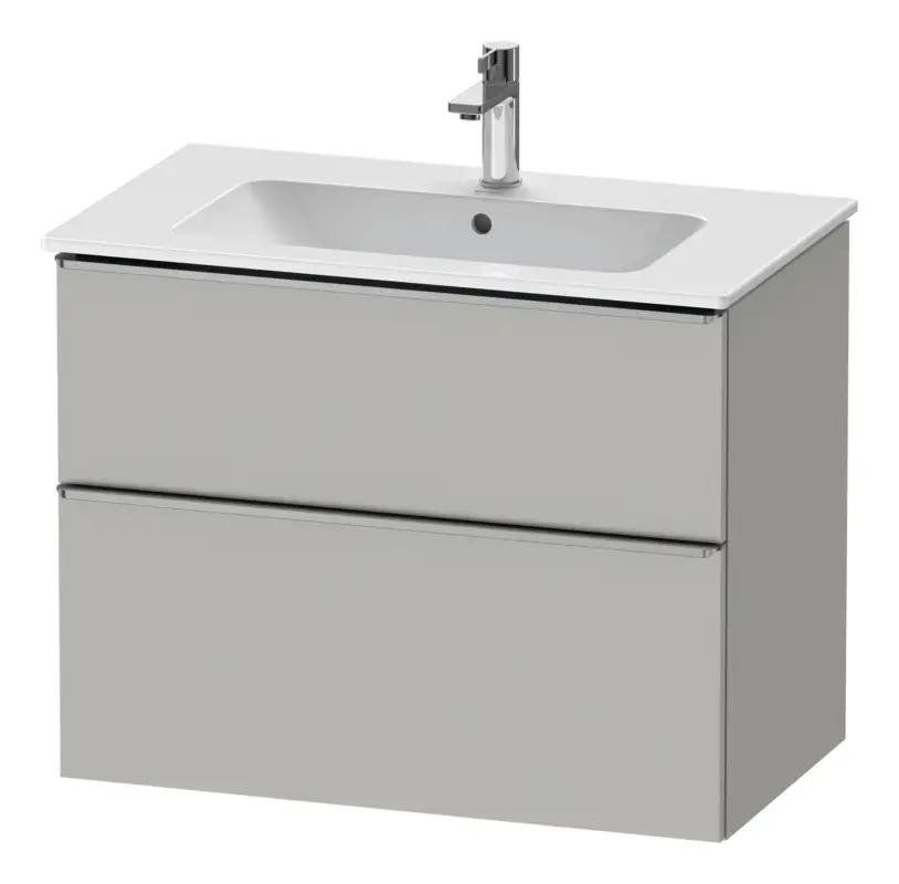 Duravit D-Neo Waschtischunterschrank für 233683 mit 2 Auszügen Griff Edelstahl Gebürstet 810 x 625 x 462 mm - Betongrau Matt Mega-Angebot