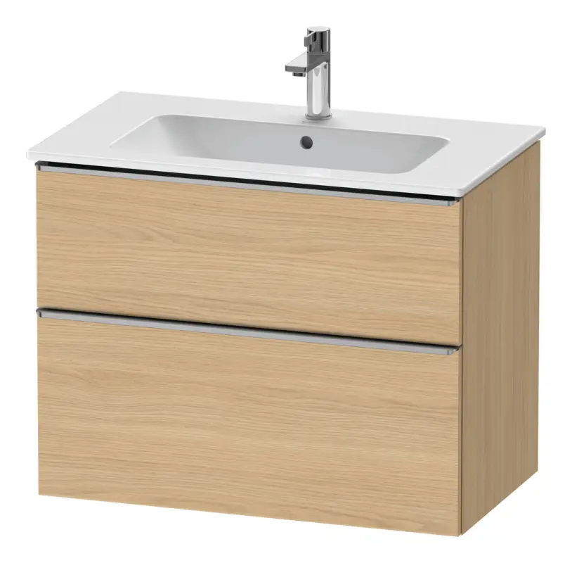 Duravit D-Neo Waschtischunterschrank für 233683 mit 2 Auszügen Griff Edelstahl Gebürstet 810 x 625 x 462 mm - Eiche Natur Matt Günstig