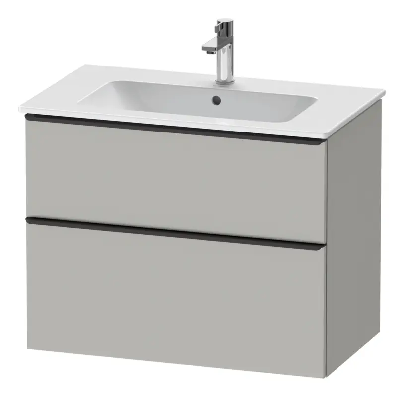 Top-Preis Duravit D-Neo Waschtischunterschrank für 233683 mit 2 Auszügen Griff Diamantschwarz Matt 810 x 625 x 462 mm - Betongrau Matt