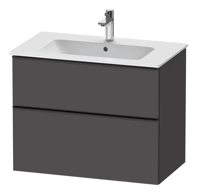 Online Kaufen Duravit D-Neo Waschtischunterschrank für 233683 mit 2 Auszügen Griff Diamantschwarz Matt 810 x 625 x 462 mm - Graphit Matt
