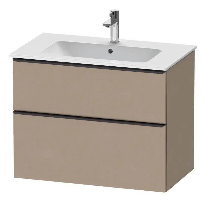 Duravit D-Neo Waschtischunterschrank für 233683 mit 2 Auszügen Griff Diamantschwarz Matt 810 x 625 x 462 mm - Leinen Matt Letzte Chance