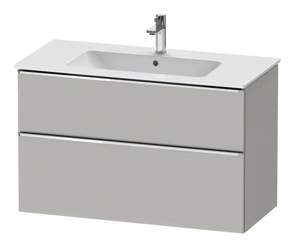 Aktuell Duravit D-Neo Waschtischunterschrank mit 2 Auszügen Griff Chrom Hochglanz 1010 x 625 x 462 mm - Betongrau Matt