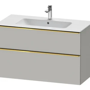 Versand Am Gleichen Tag Duravit D-Neo Waschtischunterschrank mit 2 Auszügen Griff Gold Poliert 1010 x 625 x 462 mm - Betongrau Matt