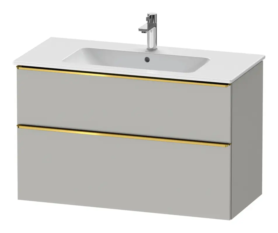 Versand Am Gleichen Tag Duravit D-Neo Waschtischunterschrank mit 2 Auszügen Griff Gold Poliert 1010 x 625 x 462 mm - Betongrau Matt