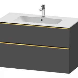 Aktuell Duravit D-Neo Waschtischunterschrank mit 2 Auszügen Griff Gold Poliert 1010 x 625 x 462 mm - Graphit Matt