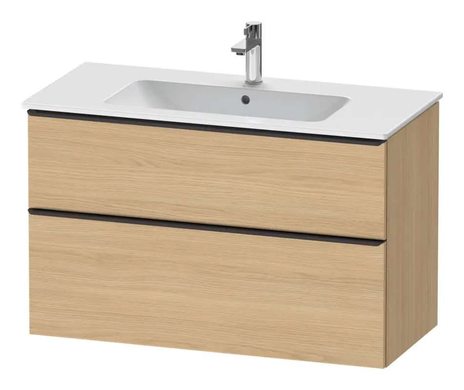 Knallerangebot Duravit D-Neo Waschtischunterschrank mit 2 Auszügen Griff Diamantschwarz Matt 1010 x 625 x 462 mm - Eiche Natur Matt