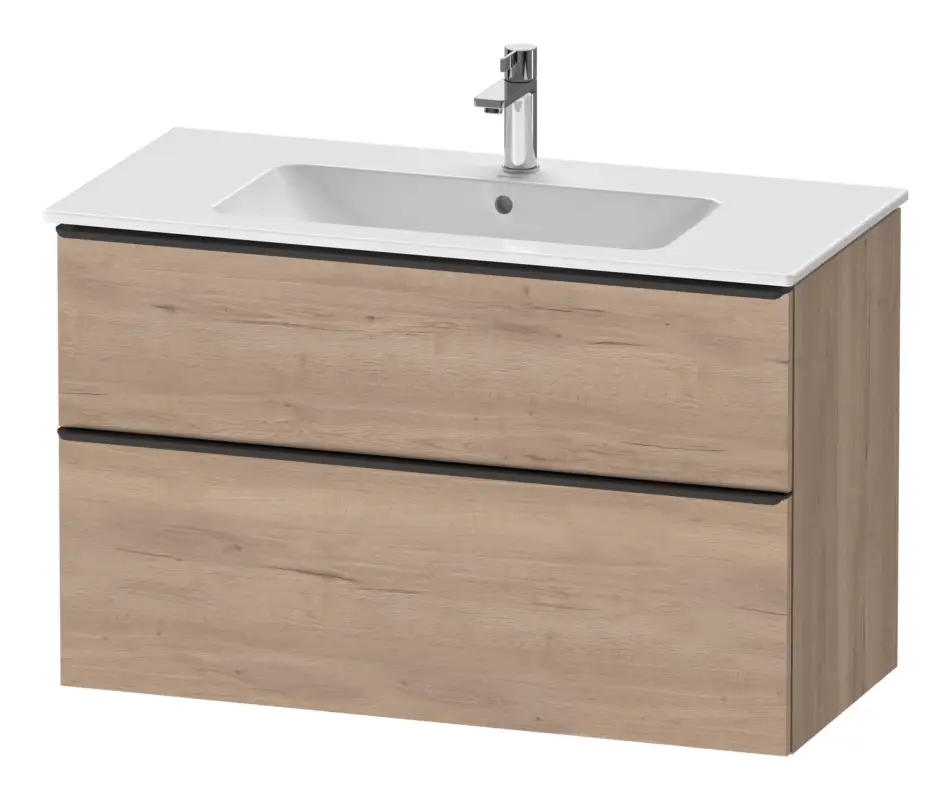 Garantierte Lieferung Duravit D-Neo Waschtischunterschrank mit 2 Auszügen Griff Diamantschwarz Matt 1010 x 625 x 462 mm - Eiche Marmoriert Matt