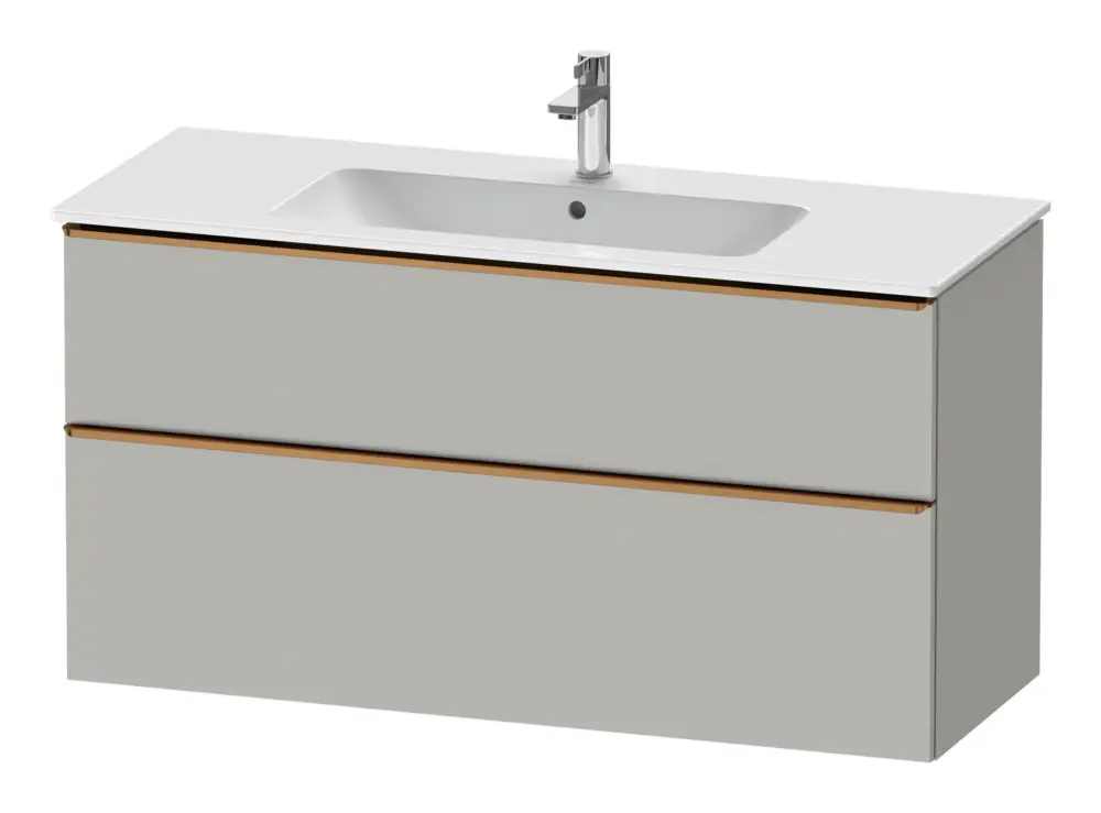 Markenware Duravit D-Neo Waschtischunterschrank mit 2 Auszügen Griff Bronze Gebürstet 1210 x 625 x 462 mm - Betongrau Matt
