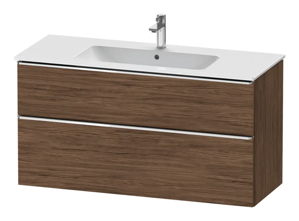 Preis Gesenkt Duravit D-Neo Waschtischunterschrank mit 2 Auszügen Griff Chrom Hochglanz 1210 x 625 x 462 mm - Nussbaum dunkel Matt