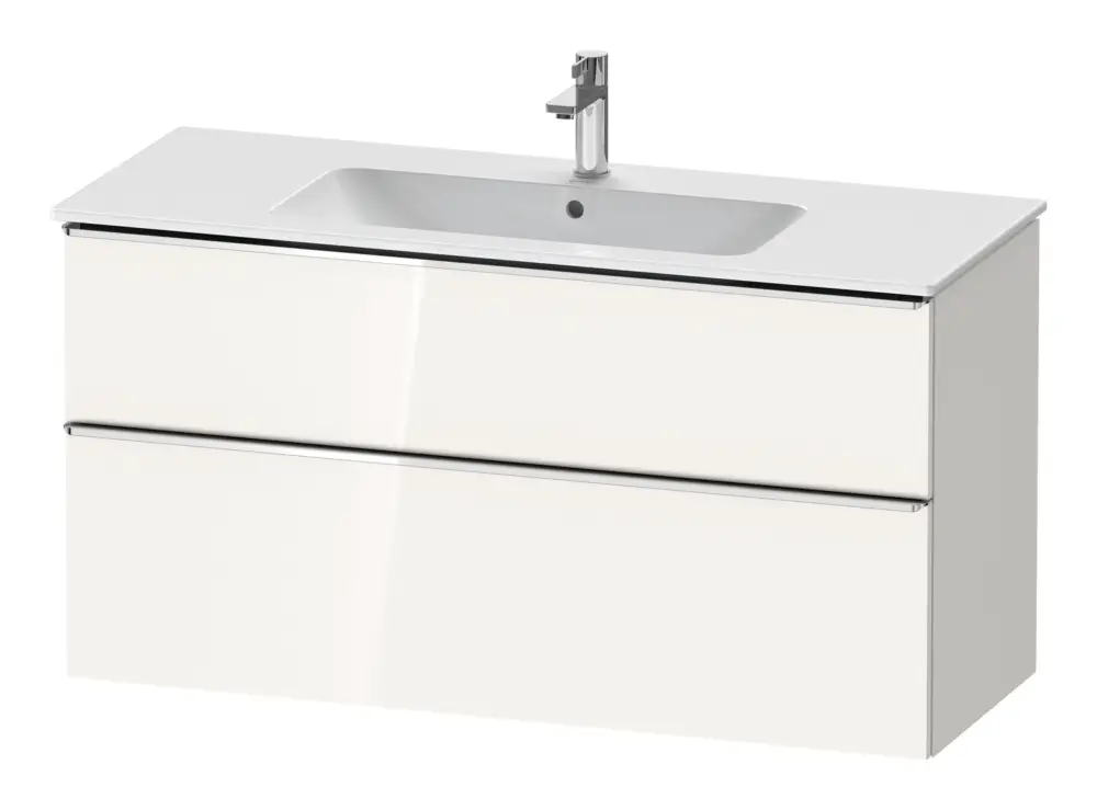 Duravit D-Neo Waschtischunterschrank mit 2 Auszügen Griff Chrom Hochglanz 1210 x 625 x 462 mm - Weiß Hochglanz Online Kaufen