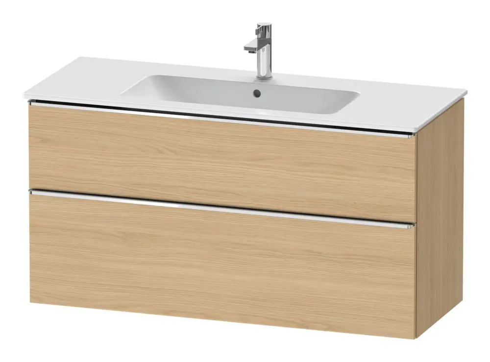 Meistverkauft Duravit D-Neo Waschtischunterschrank mit 2 Auszügen Griff Chrom Hochglanz 1210 x 625 x 462 mm - Eiche Natur Matt