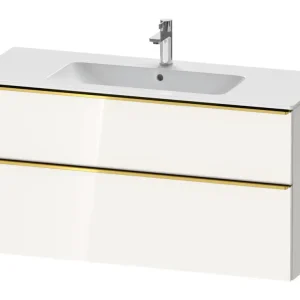 Zertifiziert Duravit D-Neo Waschtischunterschrank mit 2 Auszügen Griff Gold Poliert 1210 x 625 x 462 mm - Weiß Hochglanz
