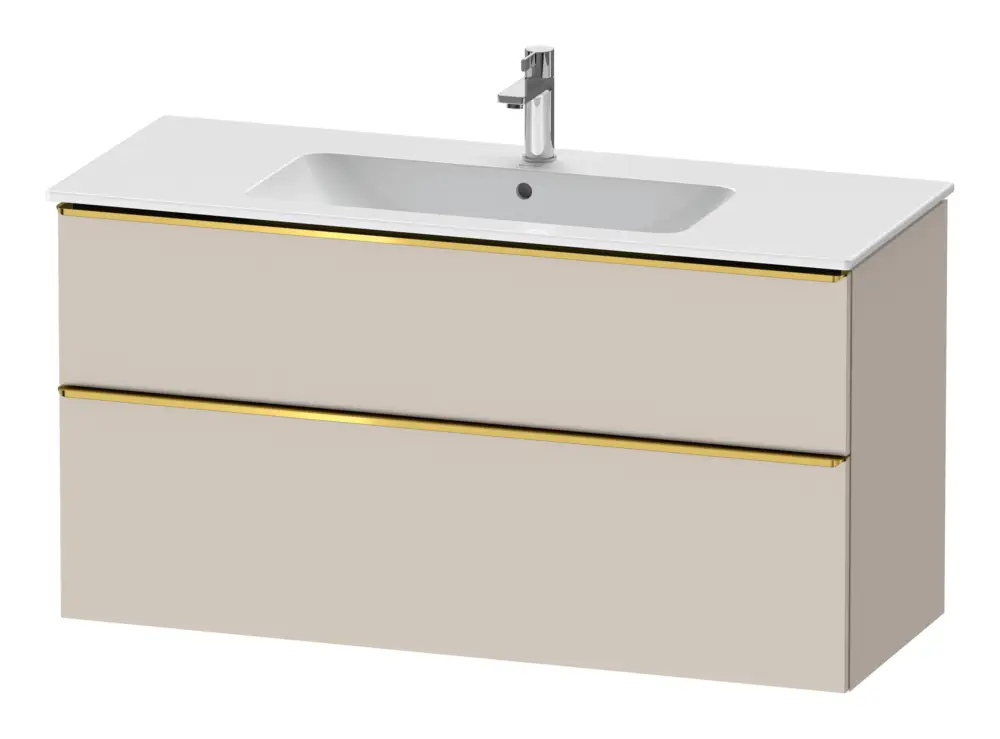Duravit D-Neo Waschtischunterschrank mit 2 Auszügen Griff Gold Poliert 1210 x 625 x 462 mm - Taupe Matt Aktuell