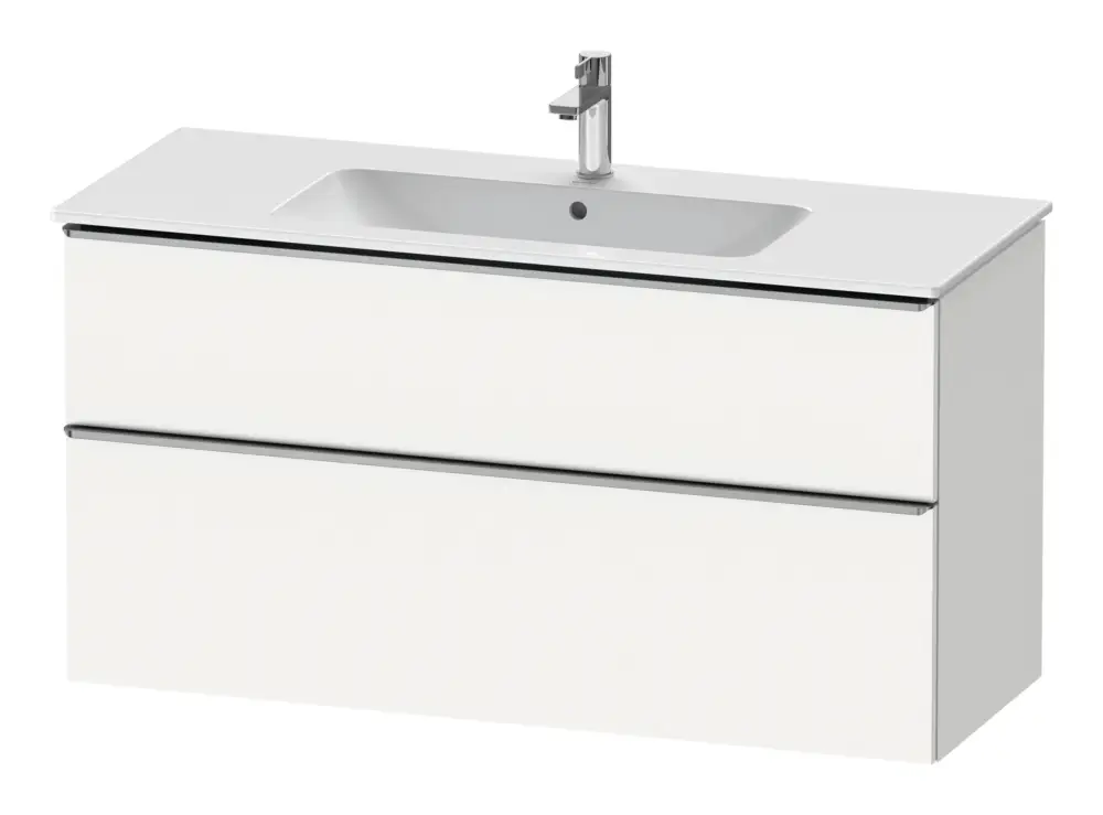Sonderangebot Duravit D-Neo Waschtischunterschrank mit 2 Auszügen Griff Edelstahl Gebürstet 1210 x 625 x 462 mm - Weiß Matt
