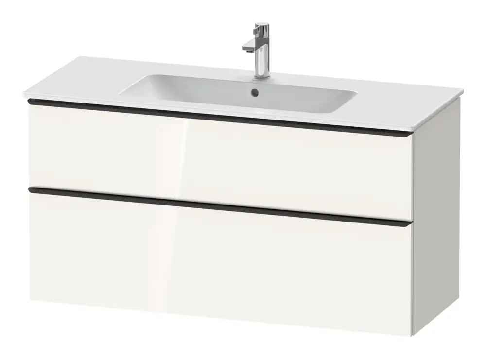 Duravit D-Neo Waschtischunterschrank mit 2 Auszügen Griff Diamantschwarz Matt 1210 x 625 x 462 mm - Weiß Hochglanz Meistverkauft