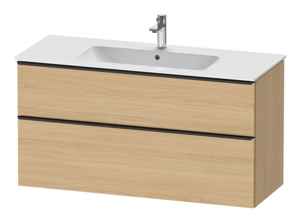 Bestseller Duravit D-Neo Waschtischunterschrank mit 2 Auszügen Griff Diamantschwarz Matt 1210 x 625 x 462 mm - Eiche Natur Matt