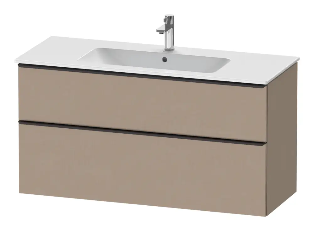 Duravit D-Neo Waschtischunterschrank mit 2 Auszügen Griff Diamantschwarz Matt 1210 x 625 x 462 mm - Leinen Matt Neue Ware