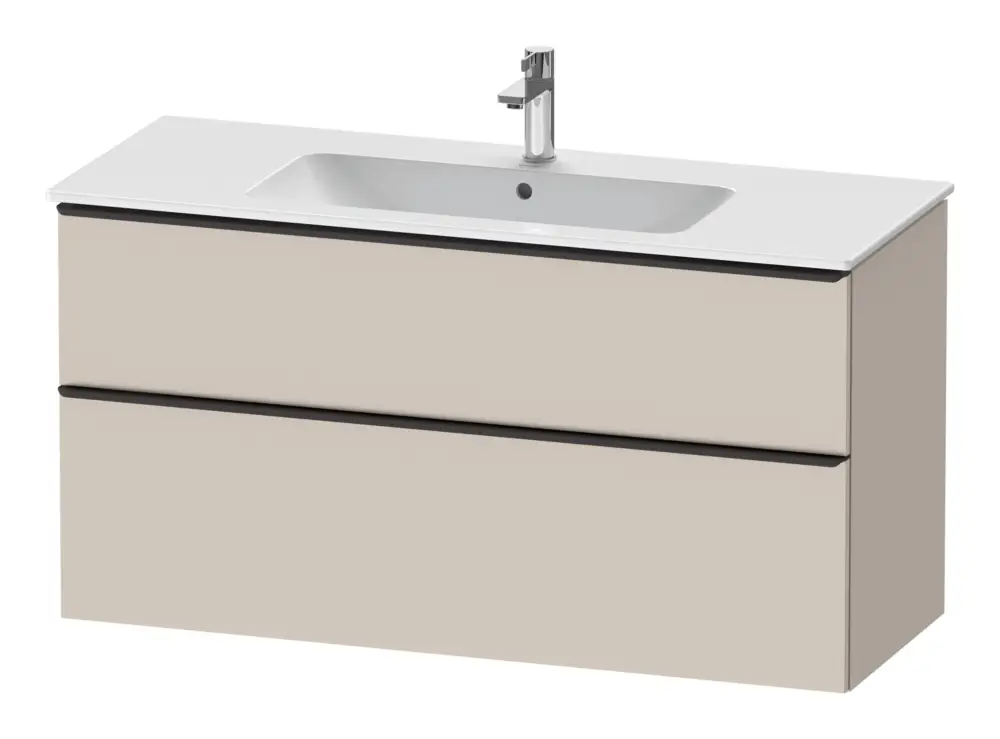 Duravit D-Neo Waschtischunterschrank mit 2 Auszügen Griff Diamantschwarz Matt 1210 x 625 x 462 mm - Taupe Matt Jetzt Kaufen