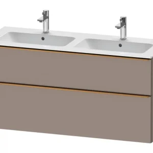 Abverkauf Duravit D-Neo Waschtischunterschrank für 2 Becken mit 2 Auszügen Griff Bronze Gebürstet 1280 x 625 x 462 mm - Basalt Matt