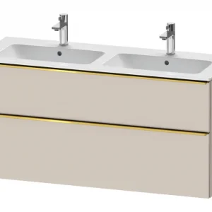Angebot Duravit D-Neo Waschtischunterschrank für 2 Becken mit 2 Auszügen Griff Gold Poliert 1280 x 625 x 462 mm - Taupe Matt